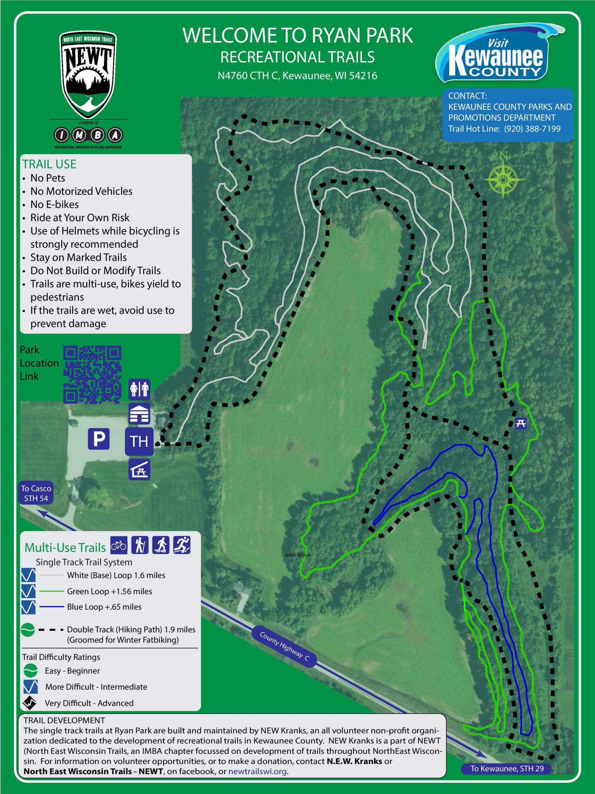 Ryan Park trail map